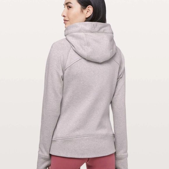 Lululemon Scuba Hoodie Plush Size 4 Heathered Iced Iris/Dark Chrome - Picture 2 of 3